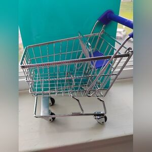 Miniature Silver Shopping Cart